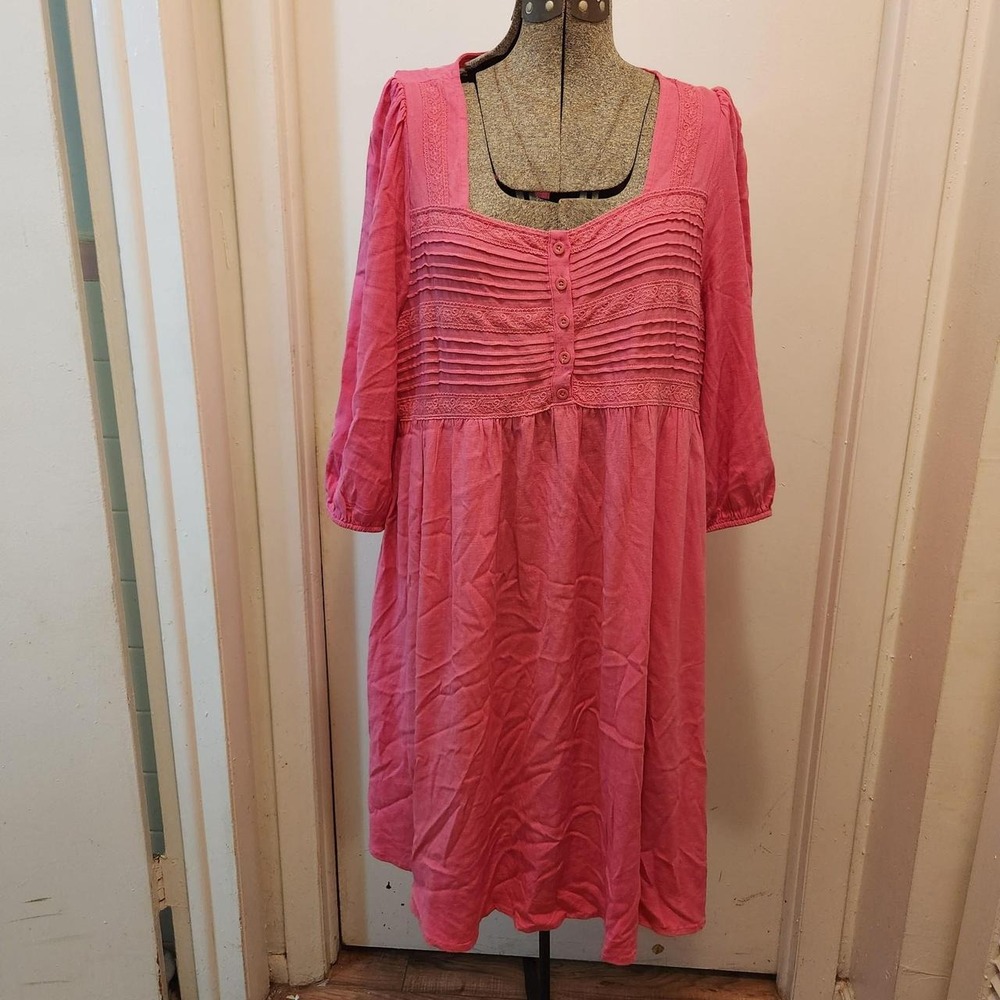 Torrid pink Rayon Slub Pintuck Skater Dress, size 1 (1X).